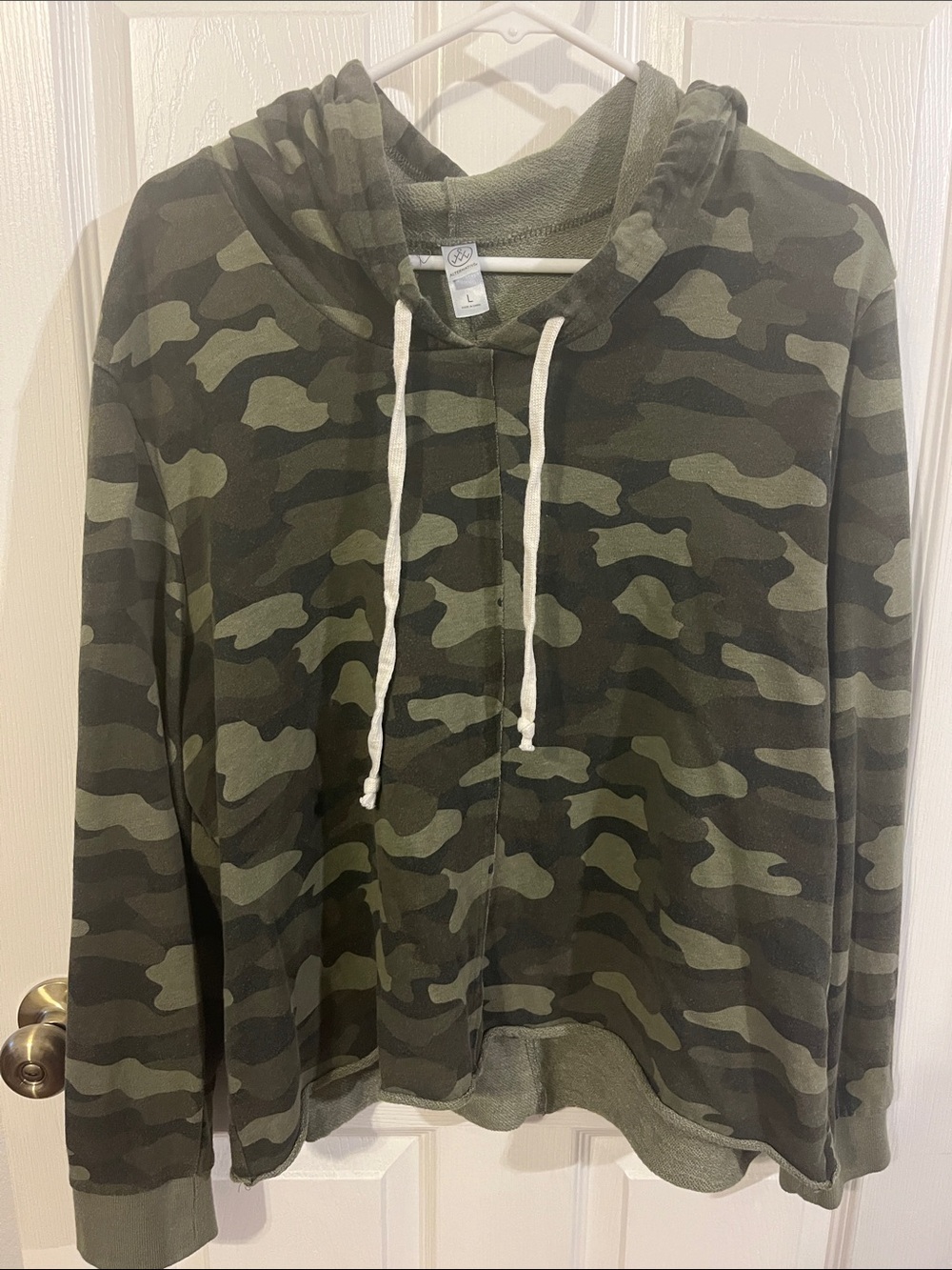 Alternative Olive Green Camo Hoodie with Drawstring